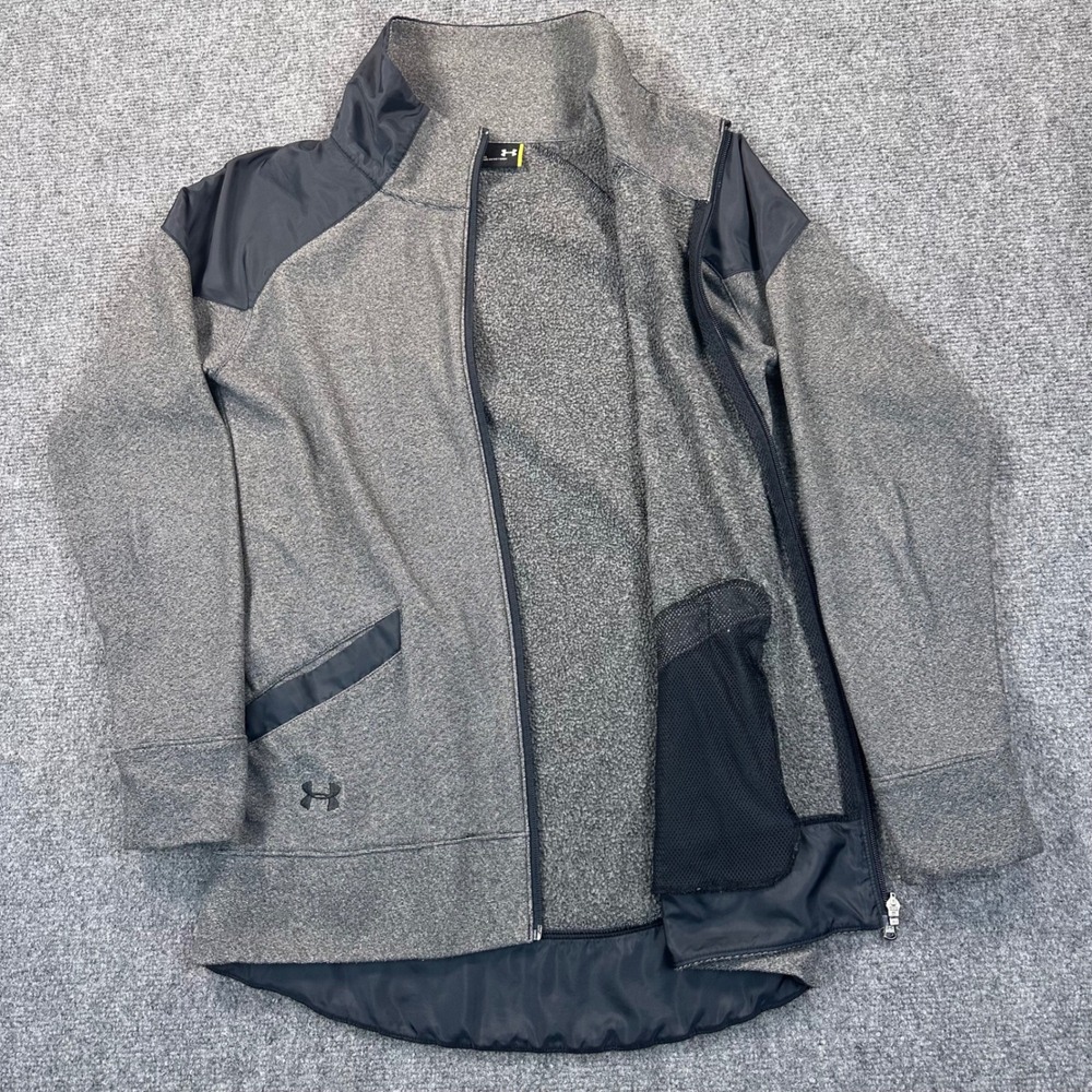 Under Armour Performance Fleece‎ Full Zip Jacket Women's XS Gray Black Athletic